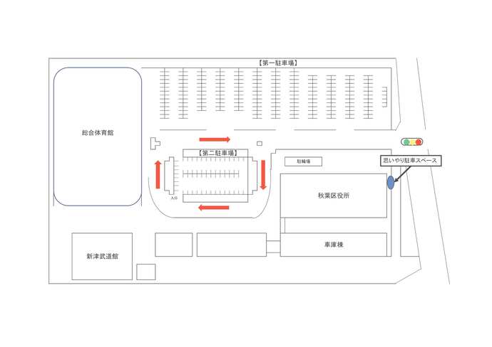 秋葉区役所駐車場案内図