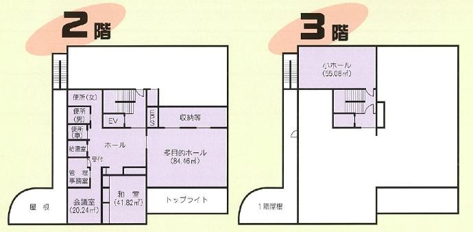 白山コミュニティハウスのフロアマップ