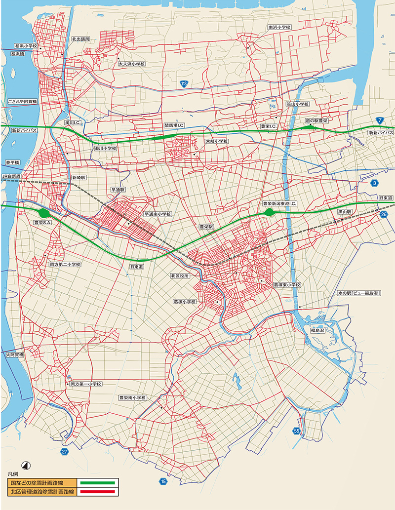 令和元年度　北区車道除雪計画路線図