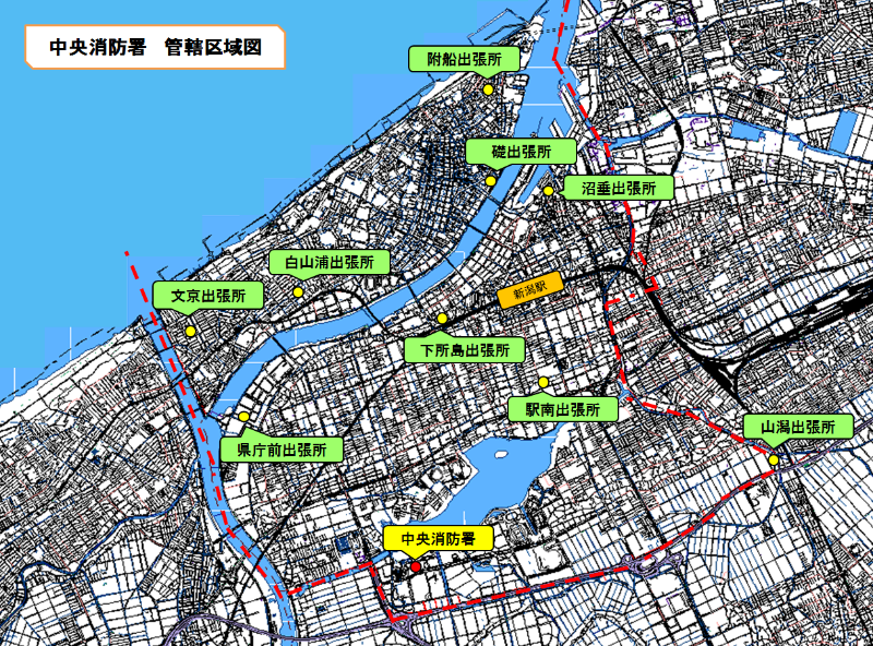 中央消防署管轄区域図