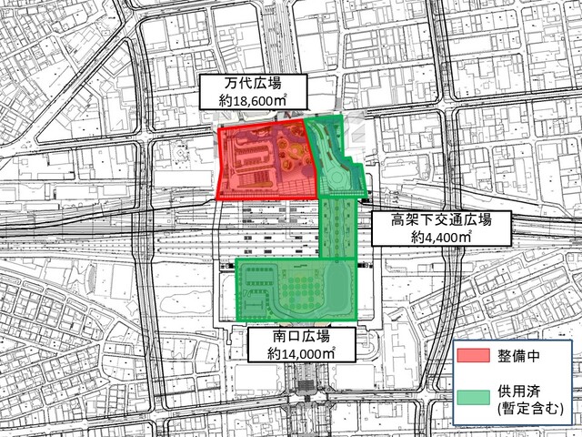 駅前広場の計画平面図