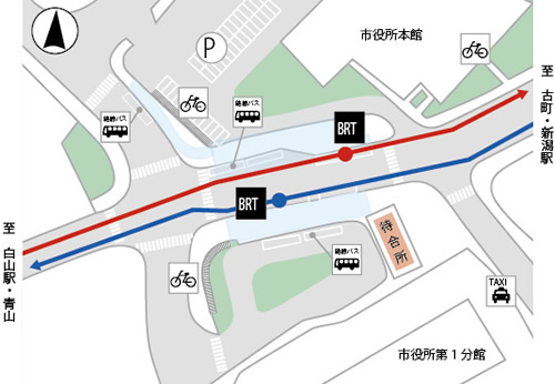 市役所前の整備計画案説明画像