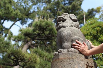 湊稲荷神社こま犬の写真